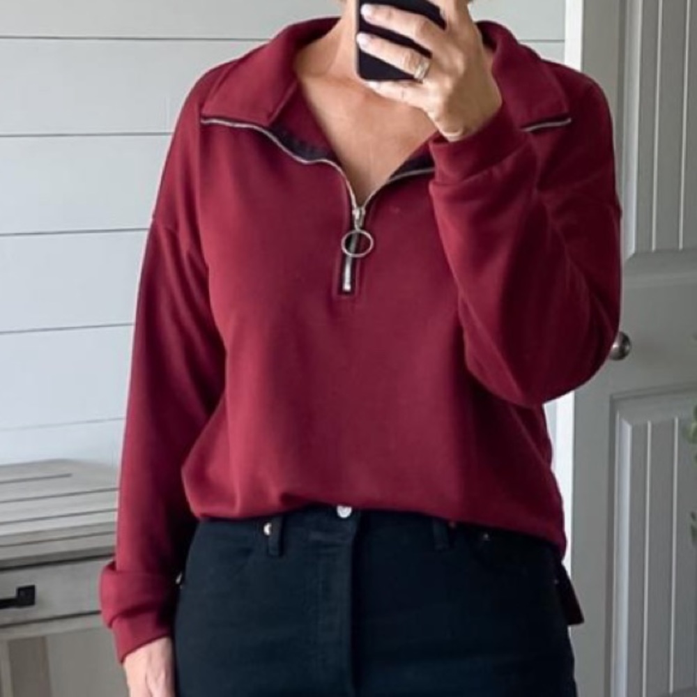 Pullover half zip sweatshirt